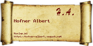 Hofner Albert névjegykártya