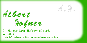 albert hofner business card